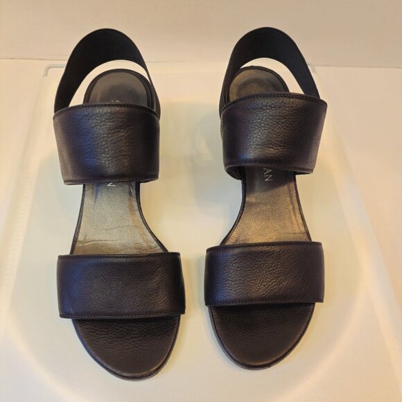 Stuart Weitzman Accesschorus Heeled Sandals Strap Stretc Black Size 6B/36 - Picture 5 of 12